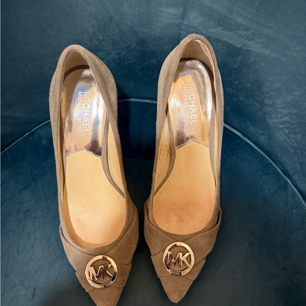 Michael Kors Tan Heels with Logo Accent
